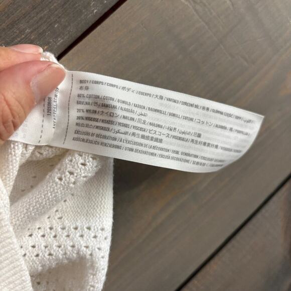 ABERCROMBIE & FITCH | Mens White Knit Floral Button Down Short-Sleeve Large - Picture 5 of 7